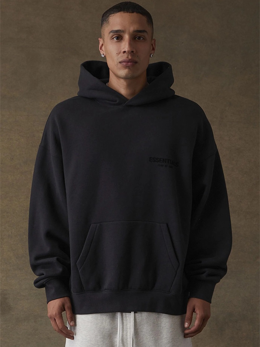 Essentials Black Pullover Stretch Limo Hoodie